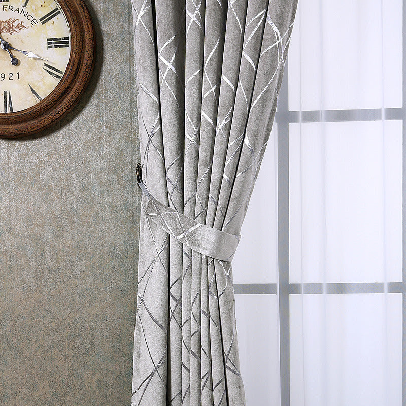 Solid Color Modern Luxury Chenille Blackout Curtains