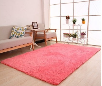 Fluffy White Plush Area Rug