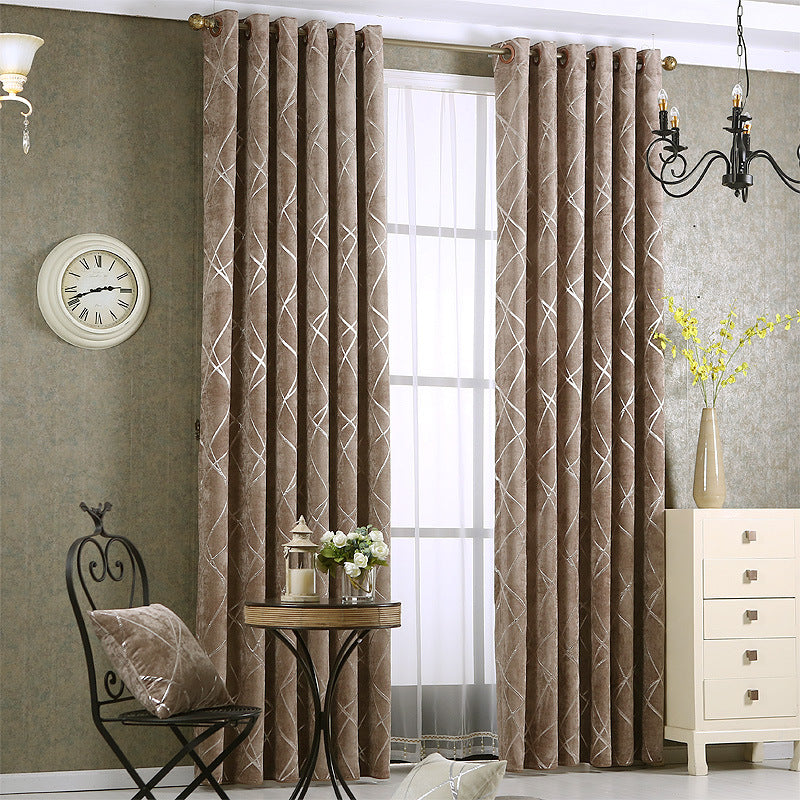 Solid Color Modern Luxury Chenille Blackout Curtains