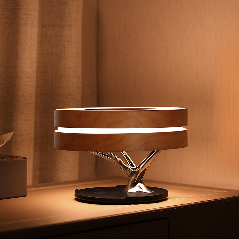 Round Intelligent Music Bluetooth Speaker & Bed Lamp