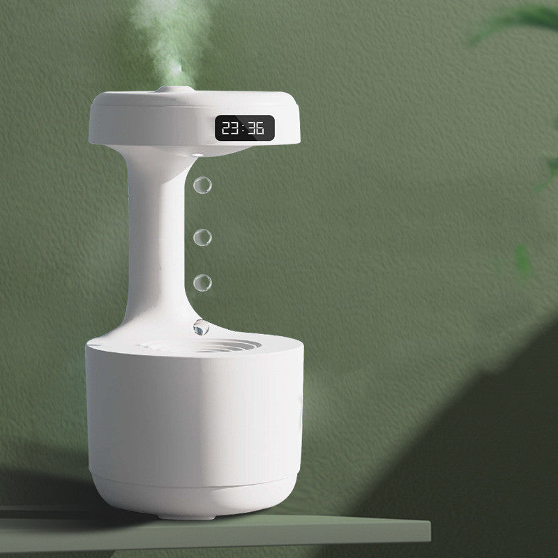 Anti-Gravity Water Drop Humidifier with Clock