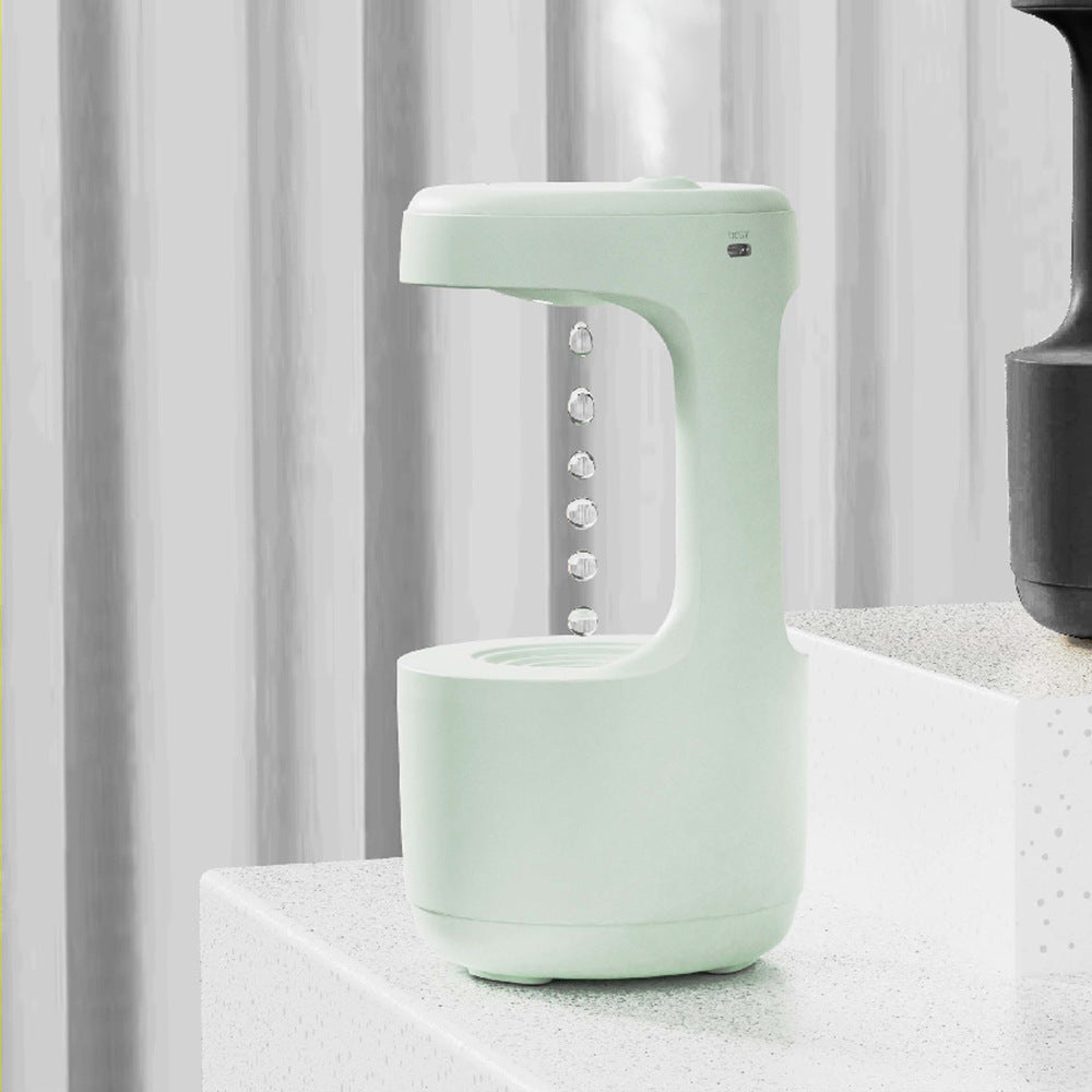 Anti-Gravity Water Drop Humidifier with Clock