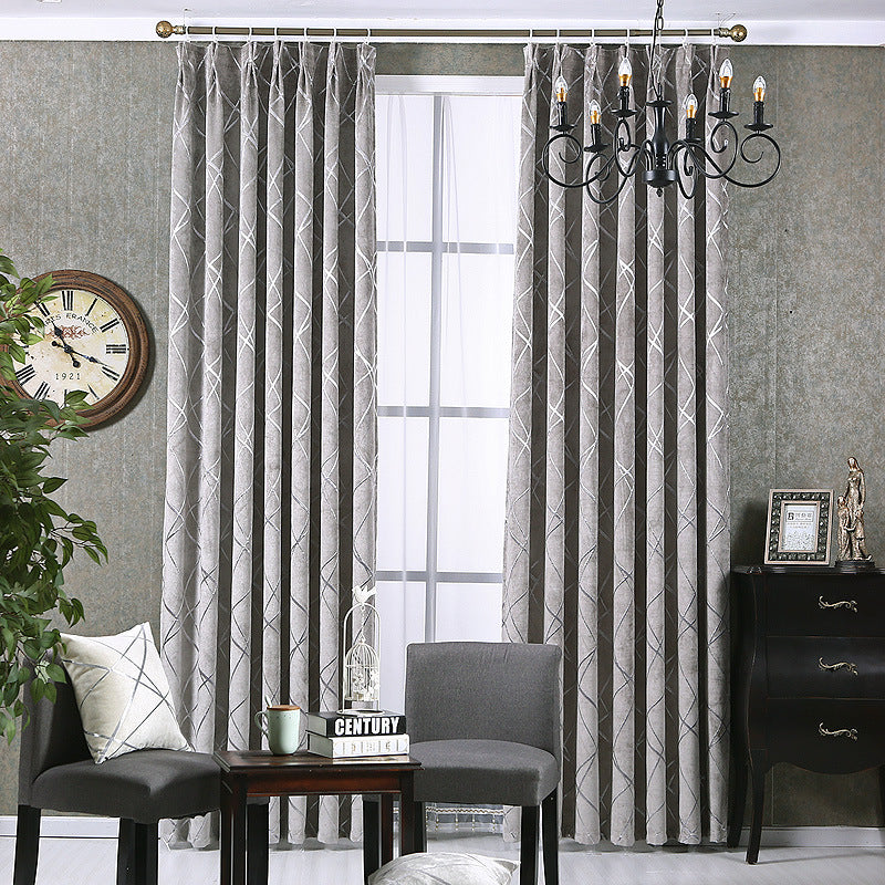 Solid Color Modern Luxury Chenille Blackout Curtains