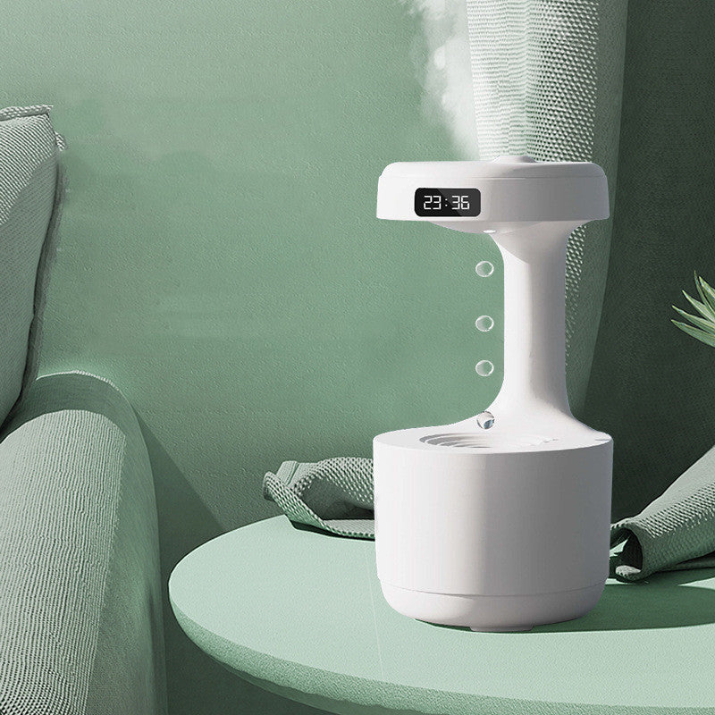 Anti-Gravity Water Drop Humidifier with Clock