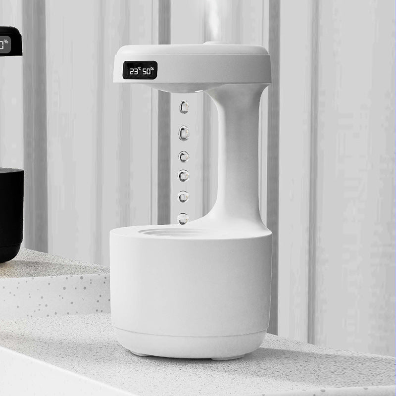 Anti-Gravity Water Drop Humidifier with Clock
