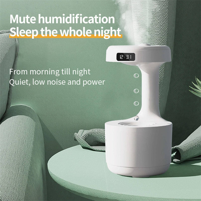 Anti-Gravity Water Drop Humidifier with Clock
