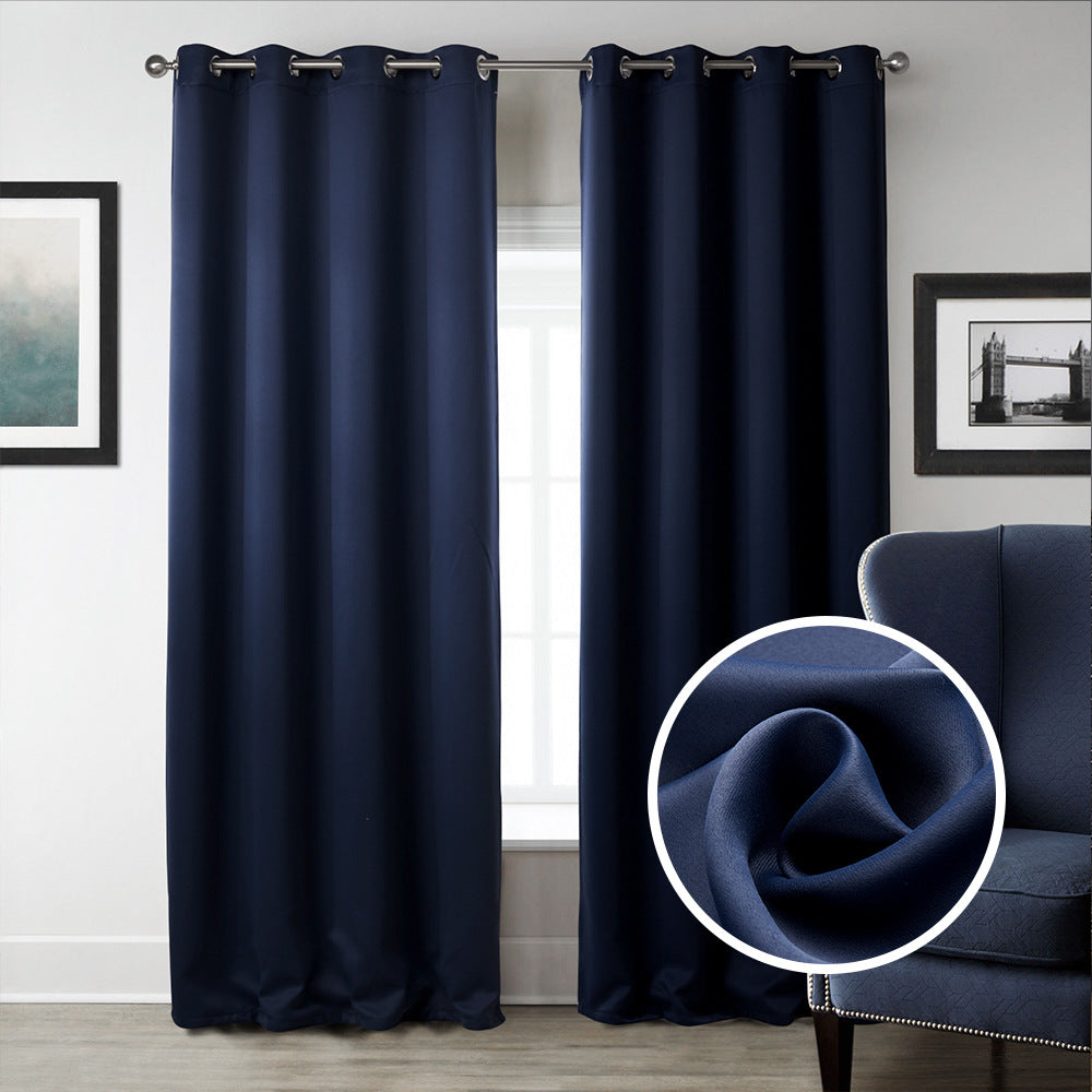 Dark Blue Blackout Bedroom Curtains