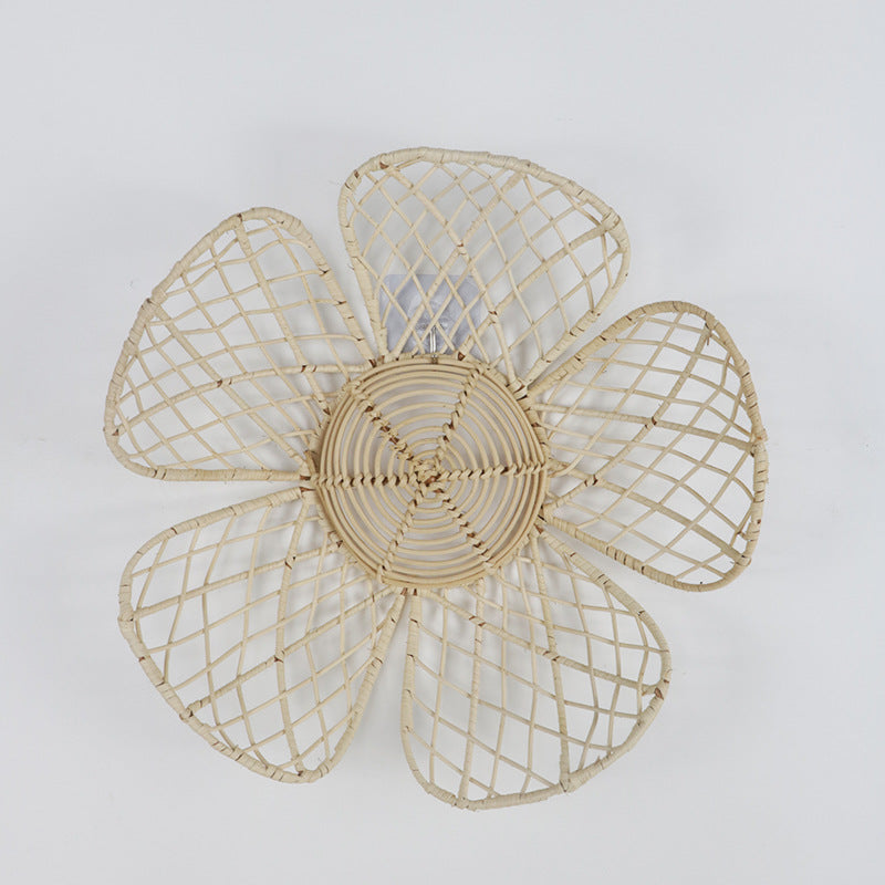 Floral Woven Rattan Wall Hanging