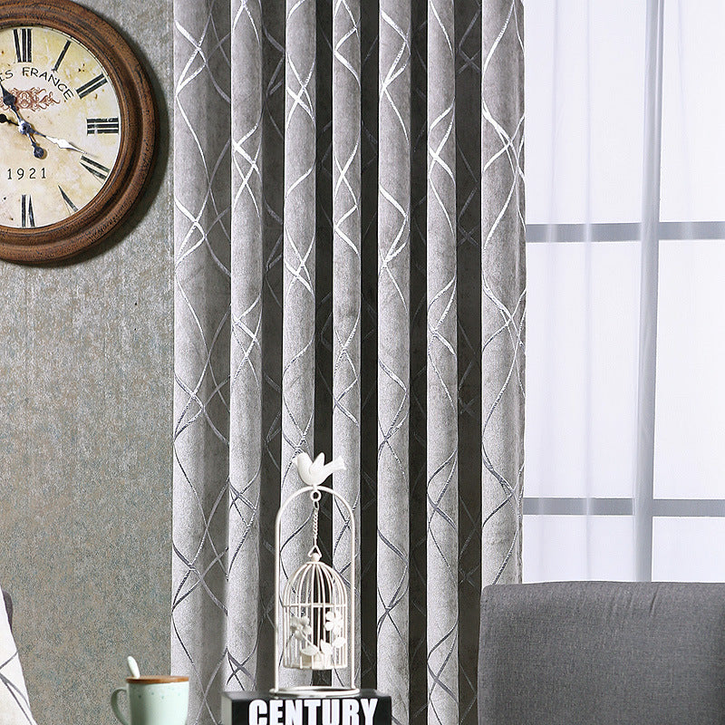 Solid Color Modern Luxury Chenille Blackout Curtains