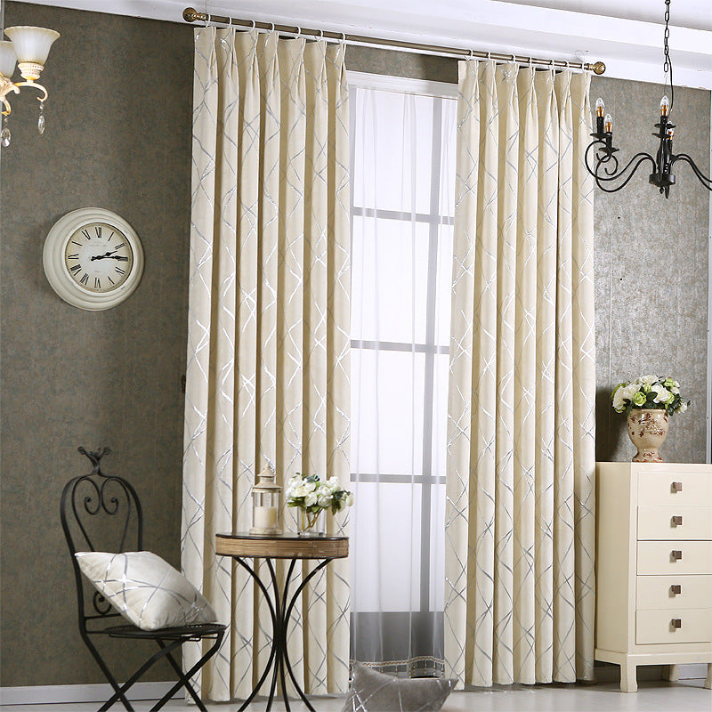Solid Color Modern Luxury Chenille Blackout Curtains