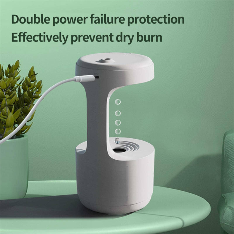 Anti-Gravity Water Drop Humidifier with Clock