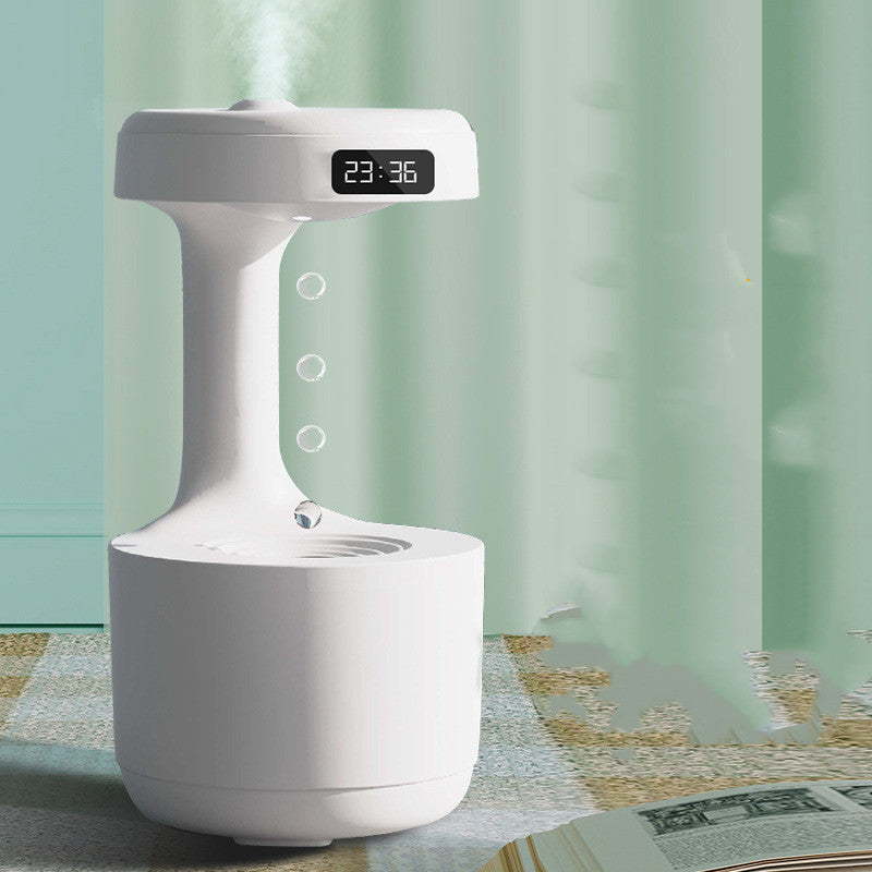 Anti-Gravity Water Drop Humidifier with Clock