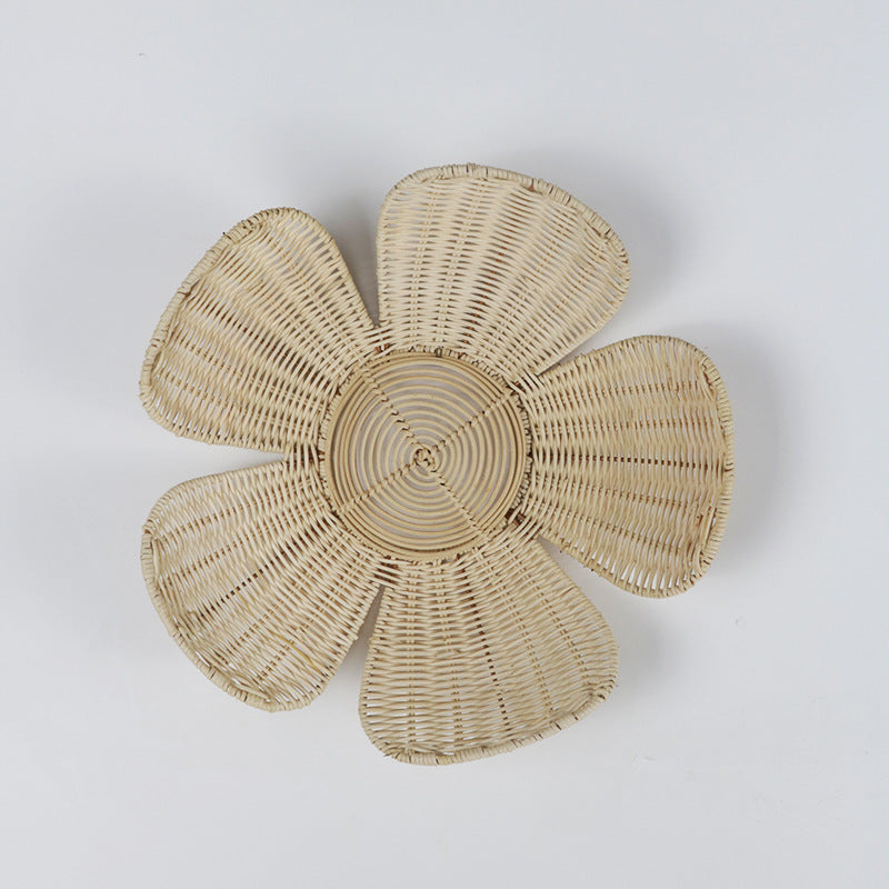 Floral Woven Rattan Wall Hanging