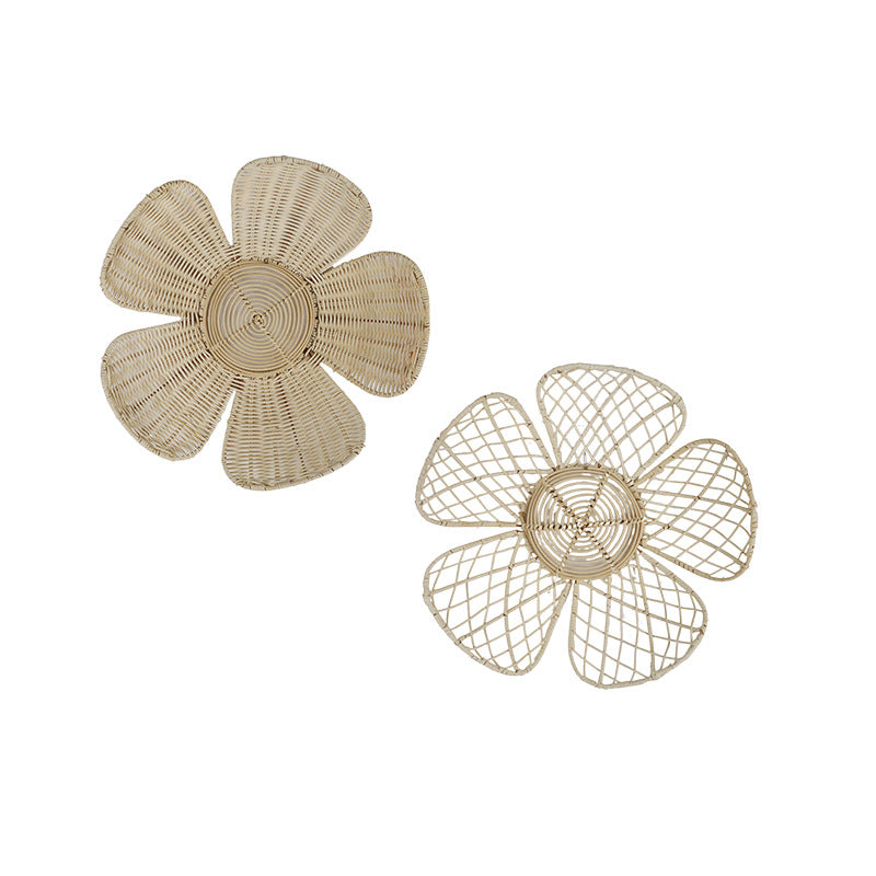 Floral Woven Rattan Wall Hanging